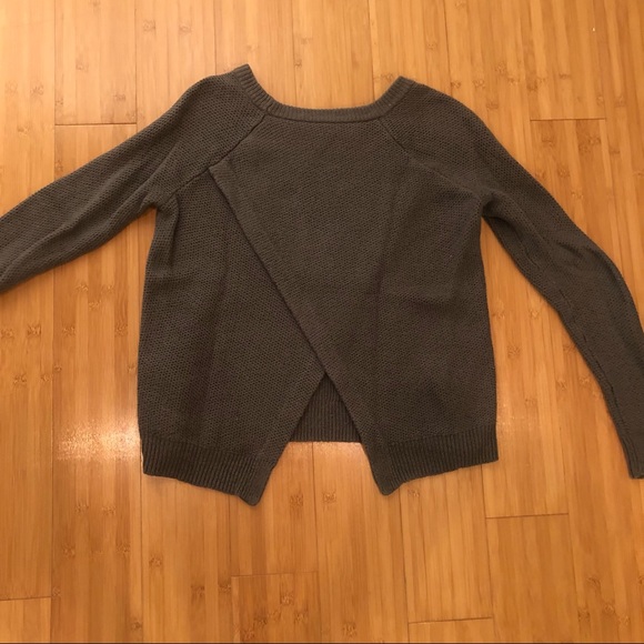 Madewell Army Green Sweater Criss Cross Back - Picture 2 of 4